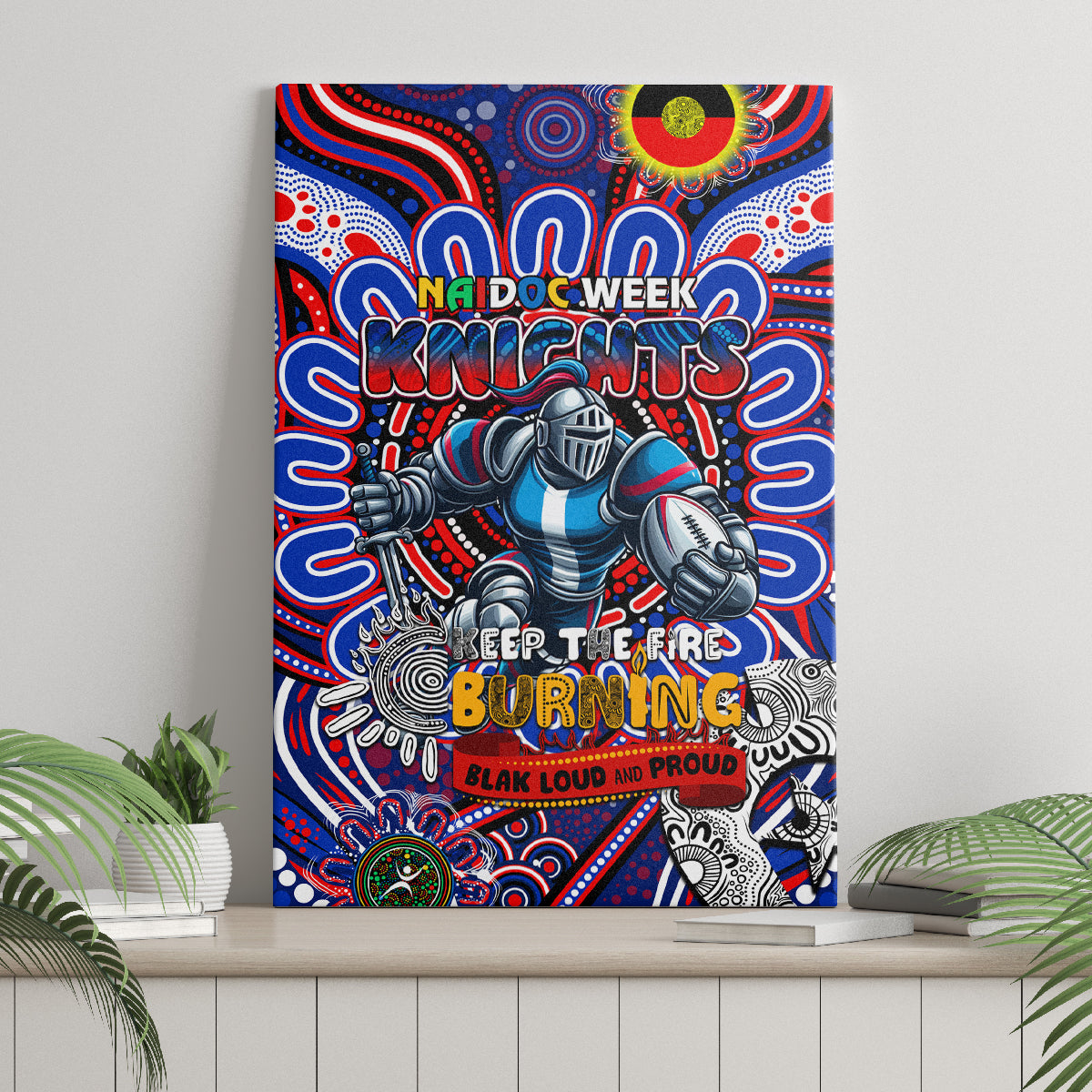 NAIDOC Week 2024 Knights Canvas Wall Art Mascot Rugby