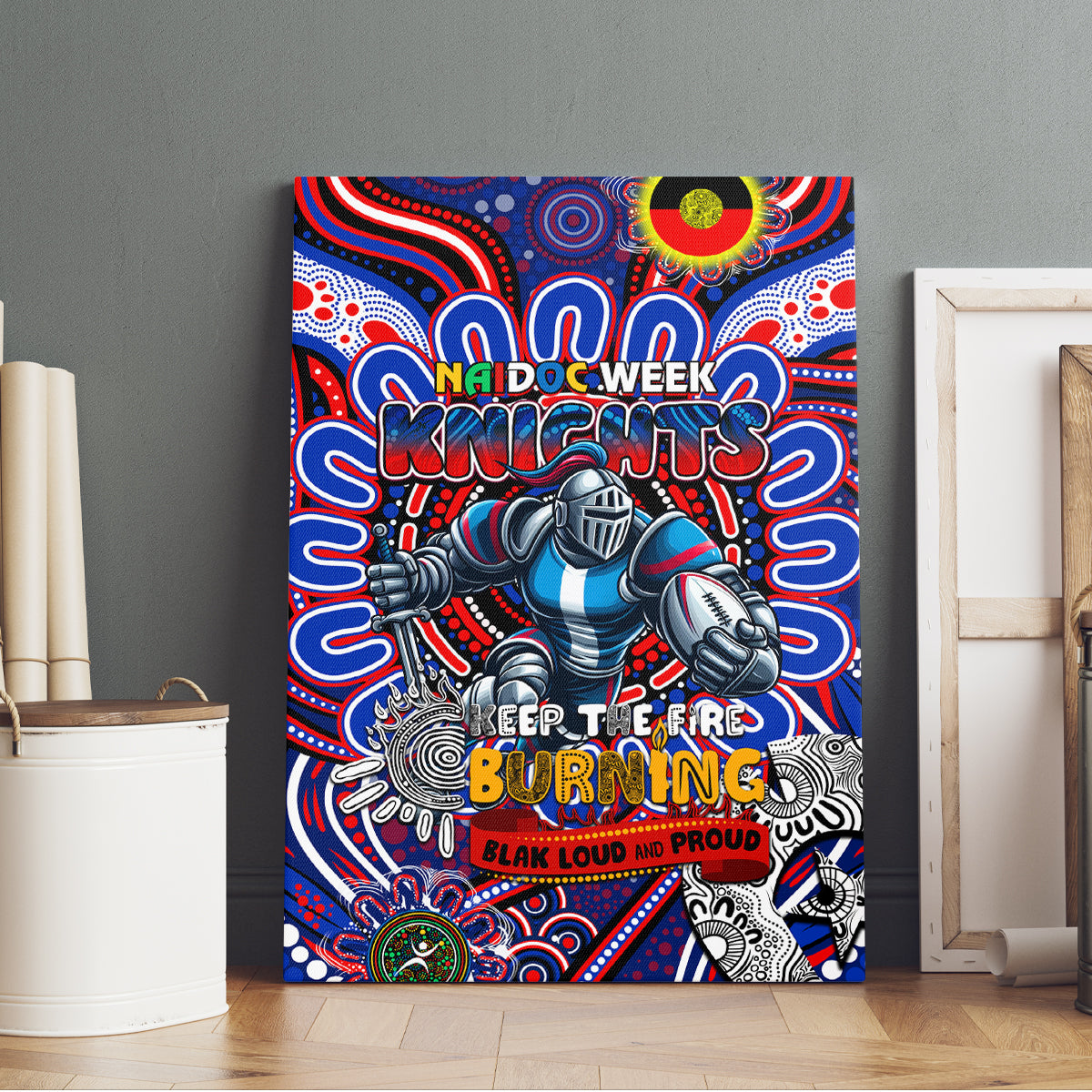 NAIDOC Week 2024 Knights Canvas Wall Art Mascot Rugby
