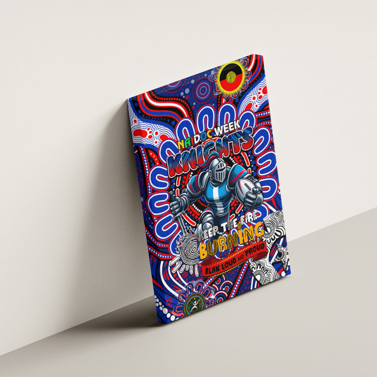 NAIDOC Week 2024 Knights Canvas Wall Art Mascot Rugby