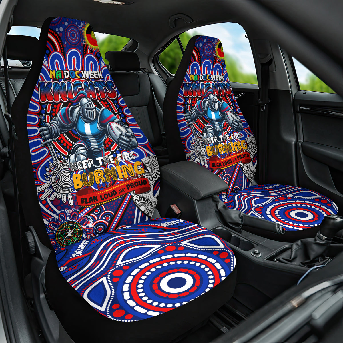 NAIDOC Week 2024 Knights Car Seat Cover Mascot Rugby