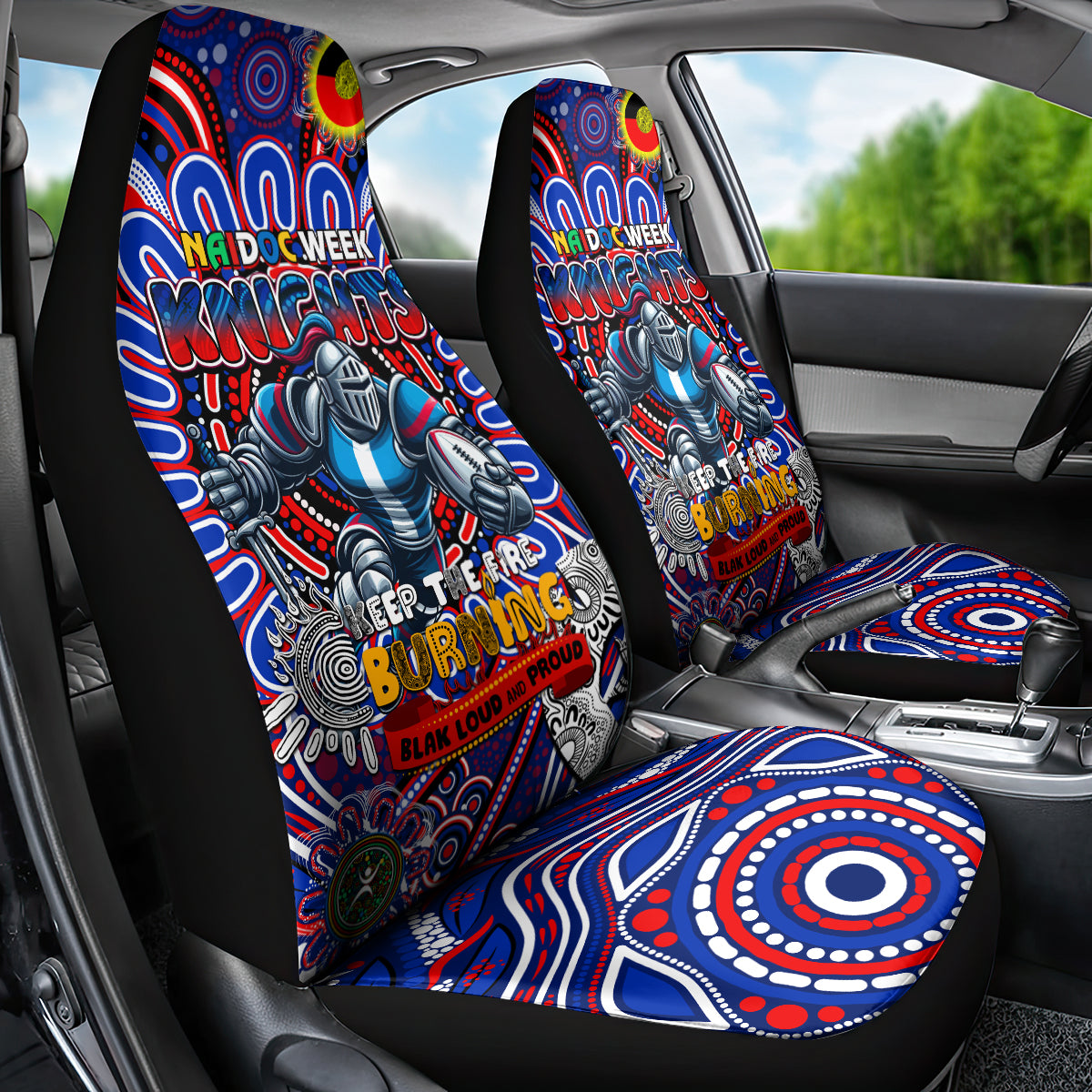 NAIDOC Week 2024 Knights Car Seat Cover Mascot Rugby
