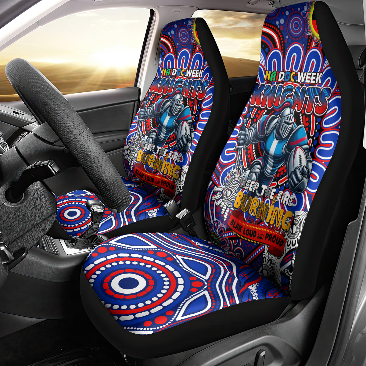 NAIDOC Week 2024 Knights Car Seat Cover Mascot Rugby