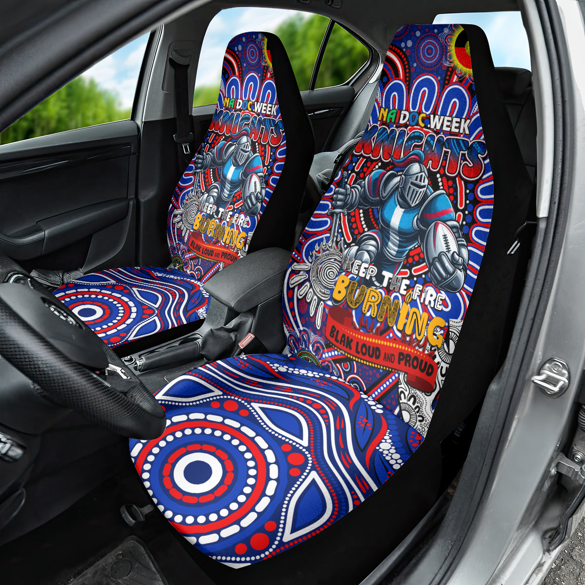 NAIDOC Week 2024 Knights Car Seat Cover Mascot Rugby