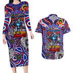 Custom NAIDOC Week 2024 Knights Couples Matching Long Sleeve Bodycon Dress and Hawaiian Shirt Mascot Rugby DT02