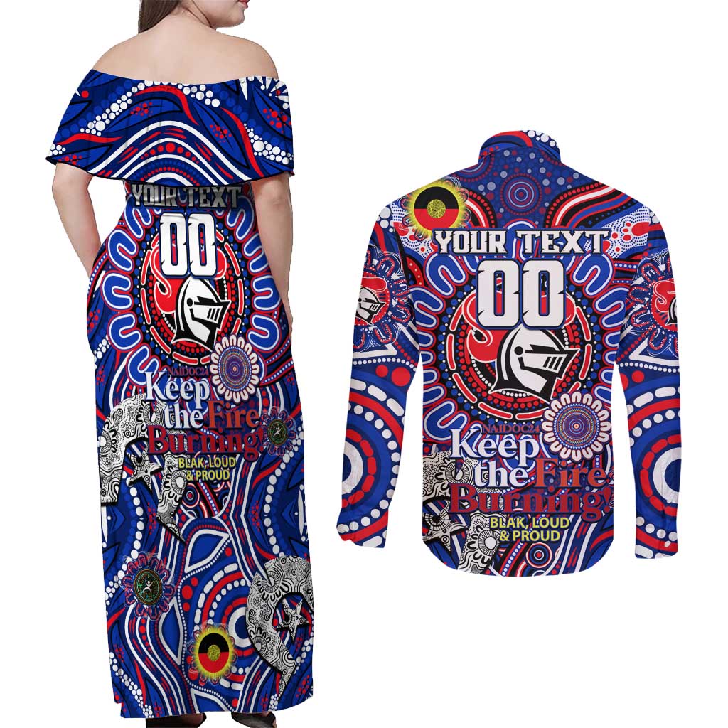Custom NAIDOC Week 2024 Knights Couples Matching Off Shoulder Maxi Dress and Long Sleeve Button Shirt Mascot Rugby DT02