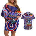 Custom NAIDOC Week 2024 Knights Couples Matching Off Shoulder Short Dress and Hawaiian Shirt Mascot Rugby DT02