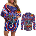 Custom NAIDOC Week 2024 Knights Couples Matching Off Shoulder Short Dress and Long Sleeve Button Shirt Mascot Rugby DT02