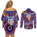 Custom NAIDOC Week 2024 Knights Couples Matching Off Shoulder Short Dress and Long Sleeve Button Shirt Mascot Rugby DT02