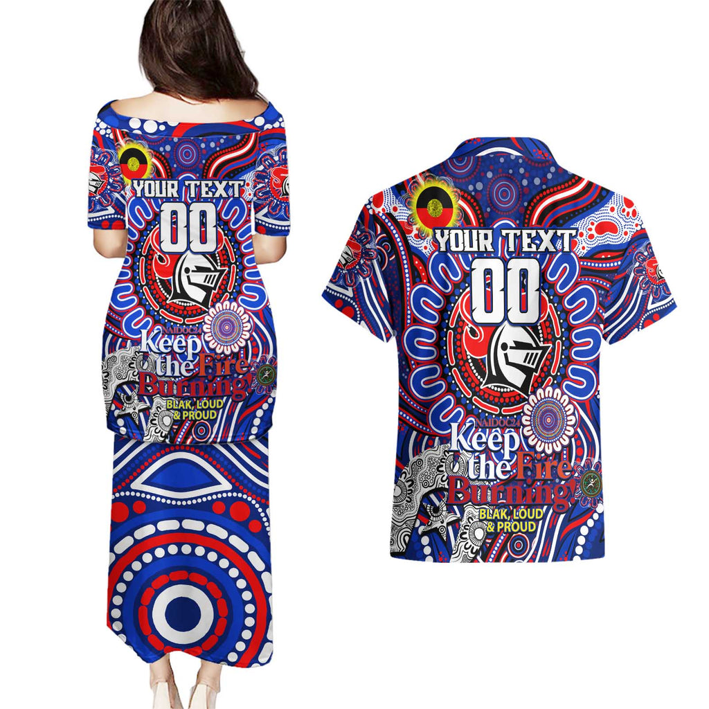 Custom NAIDOC Week 2024 Knights Couples Matching Puletasi and Hawaiian Shirt Mascot Rugby DT02