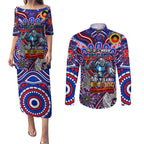 Custom NAIDOC Week 2024 Knights Couples Matching Puletasi and Long Sleeve Button Shirt Mascot Rugby DT02