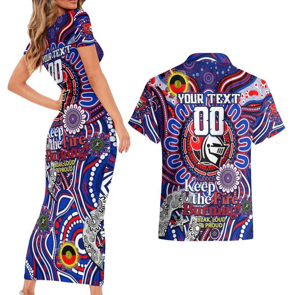 Custom NAIDOC Week 2024 Knights Couples Matching Short Sleeve Bodycon Dress and Hawaiian Shirt Mascot Rugby DT02