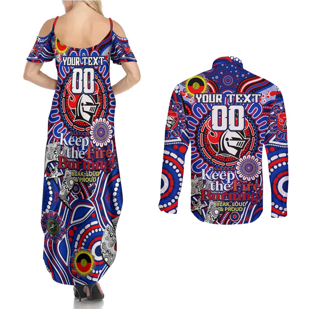 Custom NAIDOC Week 2024 Knights Couples Matching Summer Maxi Dress and Long Sleeve Button Shirt Mascot Rugby DT02