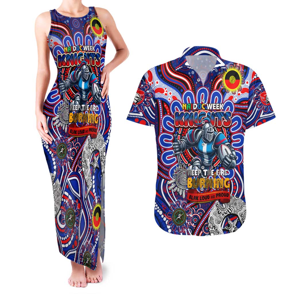 Custom NAIDOC Week 2024 Knights Couples Matching Tank Maxi Dress and Hawaiian Shirt Mascot Rugby DT02