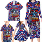 Custom NAIDOC Week 2024 Knights Family Matching Long Sleeve Bodycon Dress and Hawaiian Shirt Mascot Rugby DT02