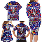 Custom NAIDOC Week 2024 Knights Family Matching Long Sleeve Bodycon Dress and Hawaiian Shirt Mascot Rugby DT02