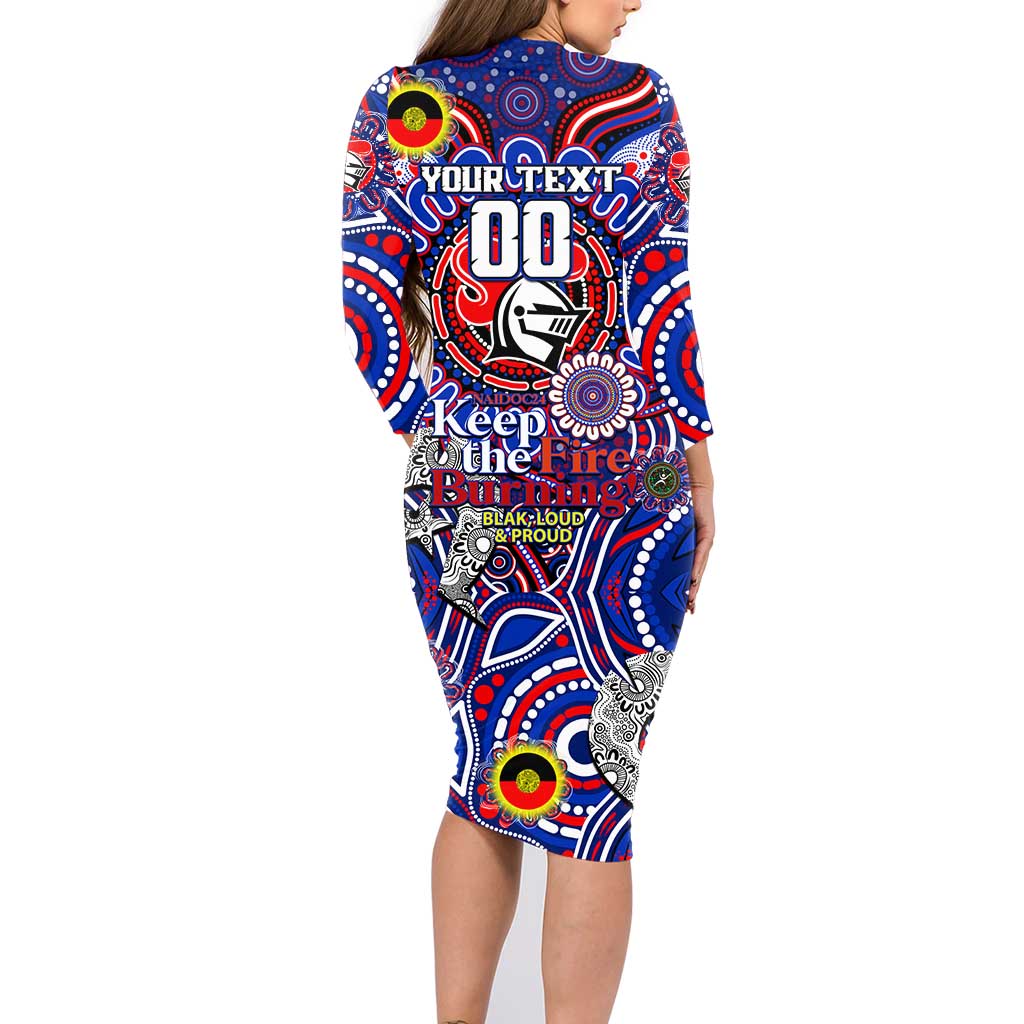 Custom NAIDOC Week 2024 Knights Family Matching Long Sleeve Bodycon Dress and Hawaiian Shirt Mascot Rugby DT02