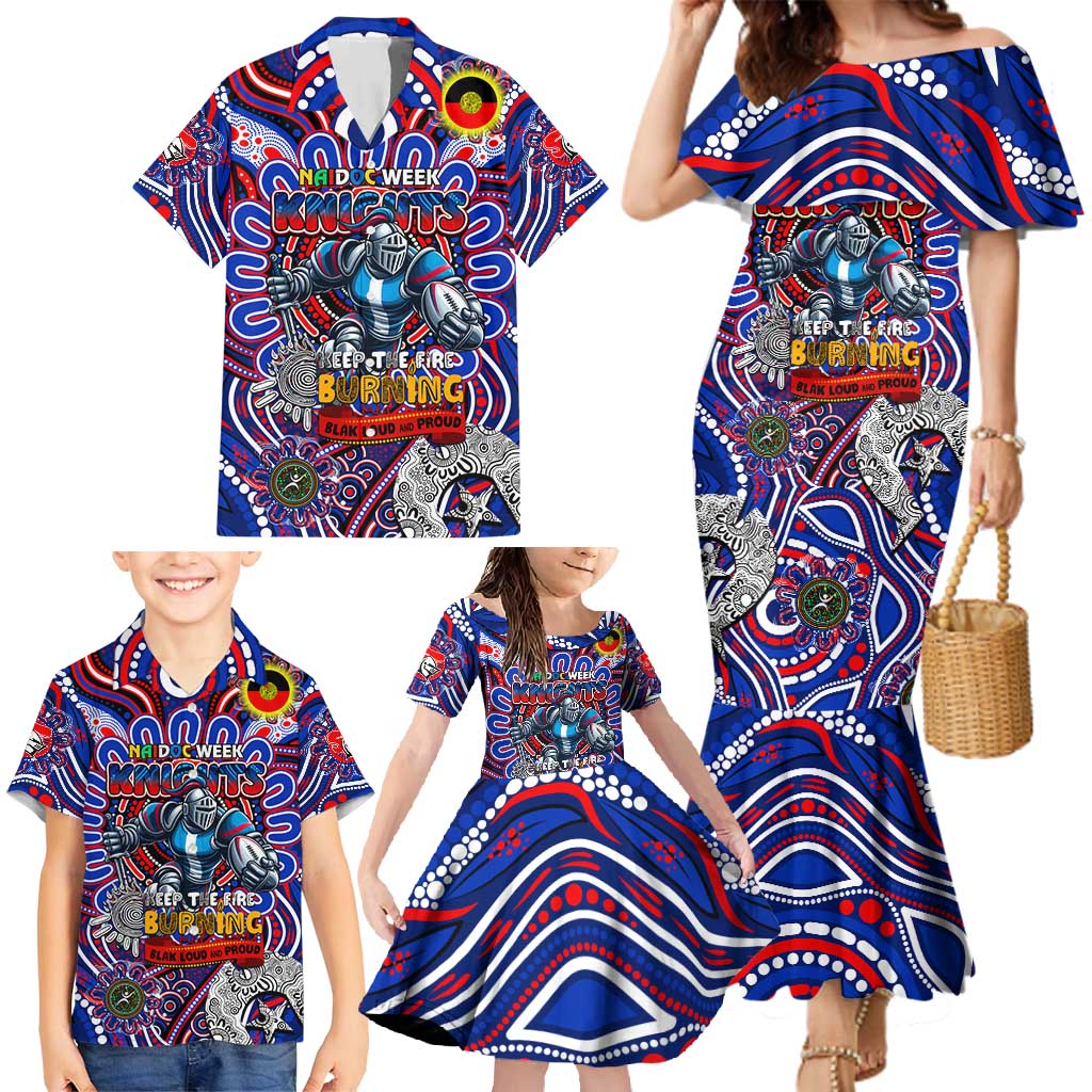 Custom NAIDOC Week 2024 Knights Family Matching Mermaid Dress and Hawaiian Shirt Mascot Rugby DT02