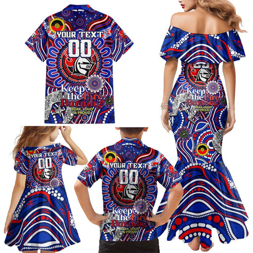 Custom NAIDOC Week 2024 Knights Family Matching Mermaid Dress and Hawaiian Shirt Mascot Rugby DT02