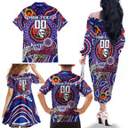 Custom NAIDOC Week 2024 Knights Family Matching Off The Shoulder Long Sleeve Dress and Hawaiian Shirt Mascot Rugby DT02
