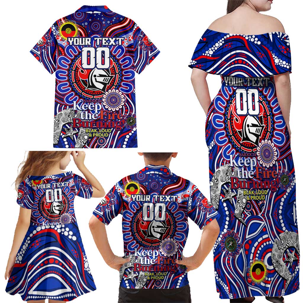 Custom NAIDOC Week 2024 Knights Family Matching Off Shoulder Maxi Dress and Hawaiian Shirt Mascot Rugby DT02