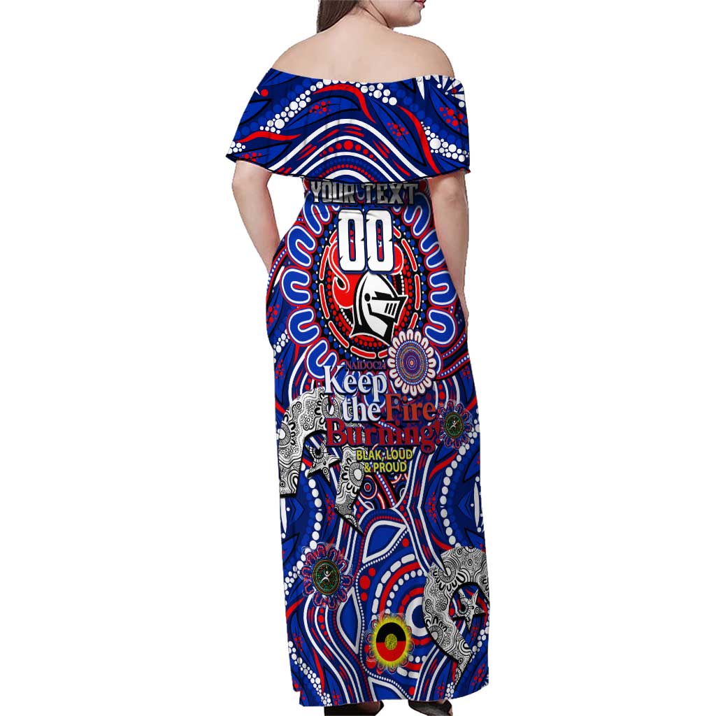 Custom NAIDOC Week 2024 Knights Family Matching Off Shoulder Maxi Dress and Hawaiian Shirt Mascot Rugby DT02