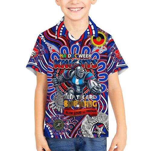 Custom NAIDOC Week 2024 Knights Family Matching Off Shoulder Maxi Dress and Hawaiian Shirt Mascot Rugby DT02