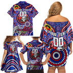 Custom NAIDOC Week 2024 Knights Family Matching Off Shoulder Short Dress and Hawaiian Shirt Mascot Rugby DT02