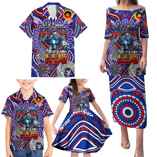 Custom NAIDOC Week 2024 Knights Family Matching Puletasi and Hawaiian Shirt Mascot Rugby DT02
