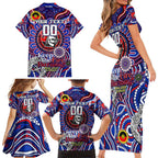 Custom NAIDOC Week 2024 Knights Family Matching Short Sleeve Bodycon Dress and Hawaiian Shirt Mascot Rugby DT02