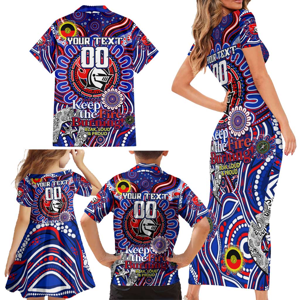 Custom NAIDOC Week 2024 Knights Family Matching Short Sleeve Bodycon Dress and Hawaiian Shirt Mascot Rugby DT02
