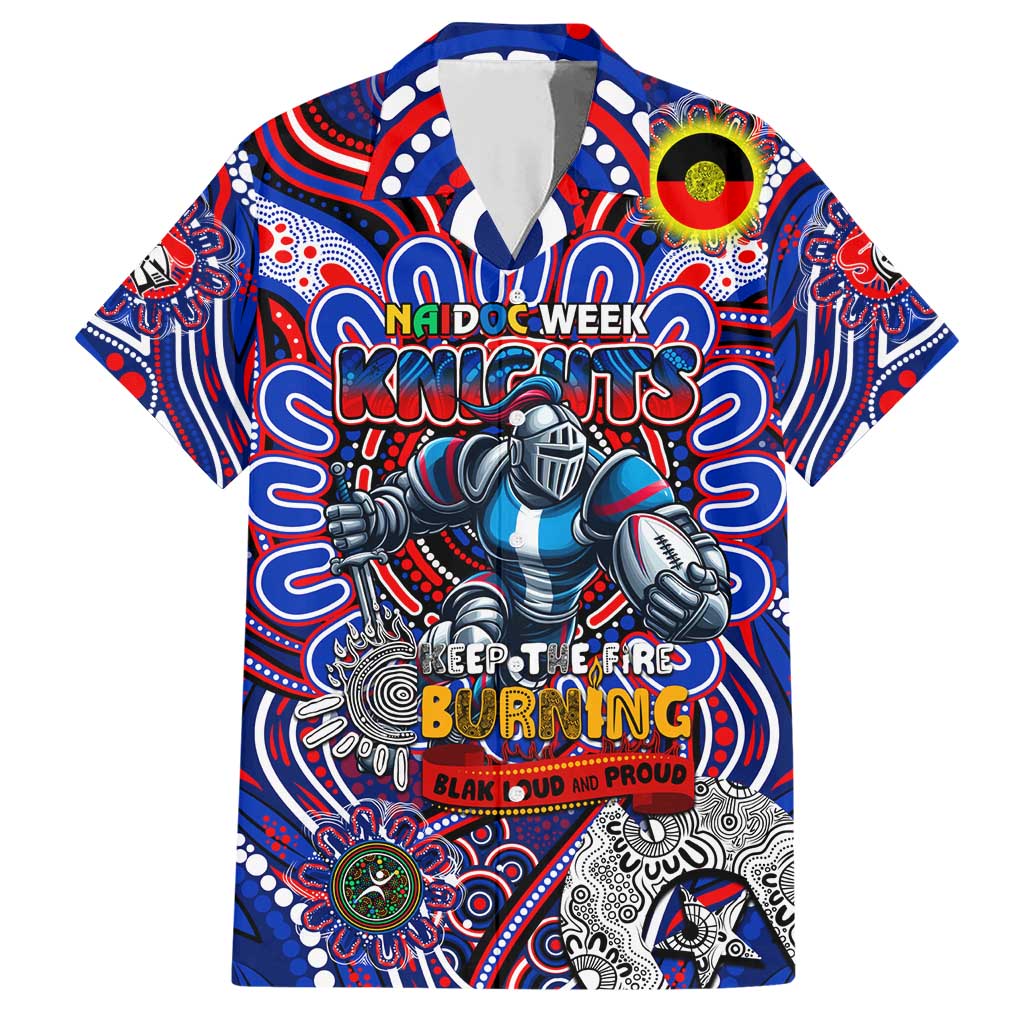 Custom NAIDOC Week 2024 Knights Family Matching Short Sleeve Bodycon Dress and Hawaiian Shirt Mascot Rugby DT02