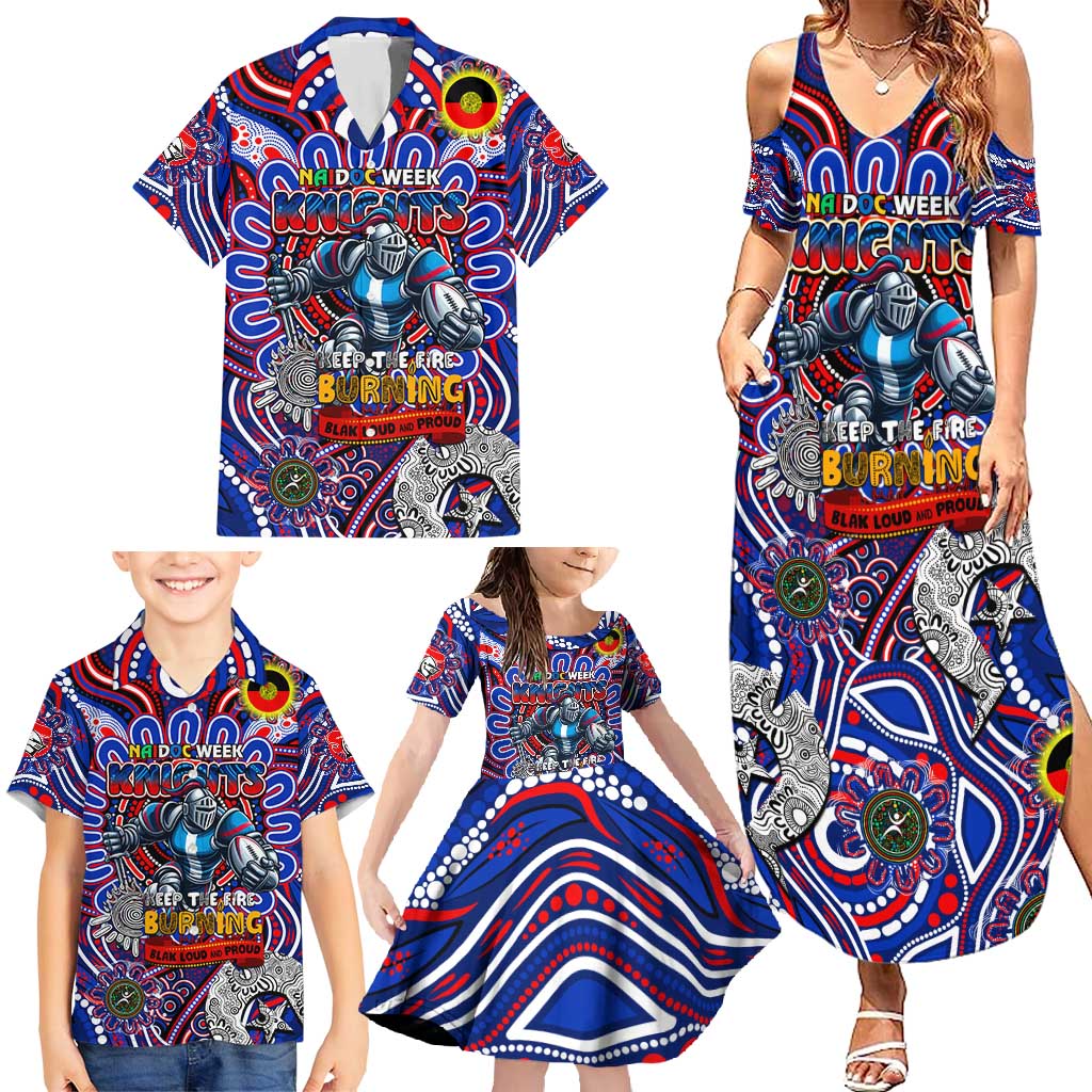 Custom NAIDOC Week 2024 Knights Family Matching Summer Maxi Dress and Hawaiian Shirt Mascot Rugby DT02
