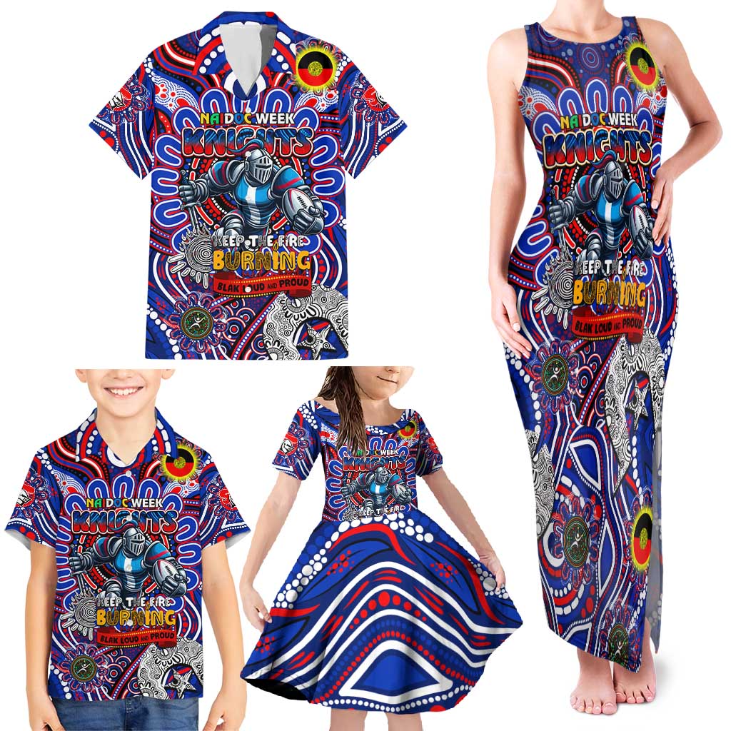 Custom NAIDOC Week 2024 Knights Family Matching Tank Maxi Dress and Hawaiian Shirt Mascot Rugby DT02
