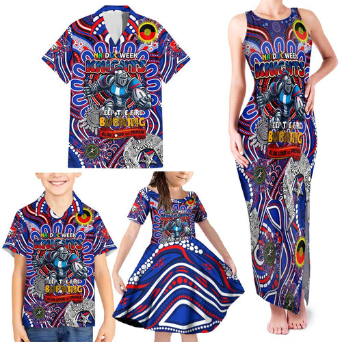 Custom NAIDOC Week 2024 Knights Family Matching Tank Maxi Dress and Hawaiian Shirt Mascot Rugby DT02