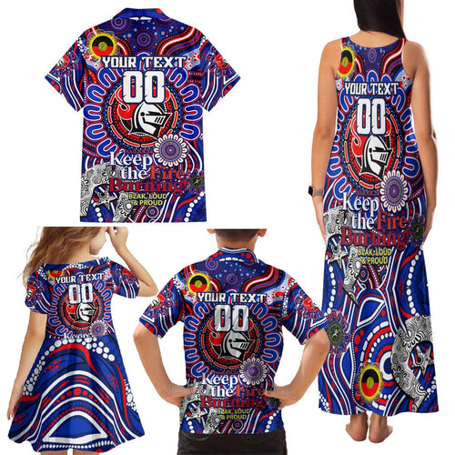 Custom NAIDOC Week 2024 Knights Family Matching Tank Maxi Dress and Hawaiian Shirt Mascot Rugby DT02