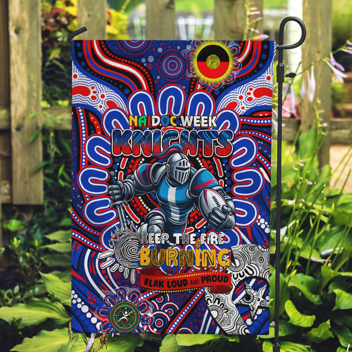 NAIDOC Week 2024 Knights Garden Flag Mascot Rugby