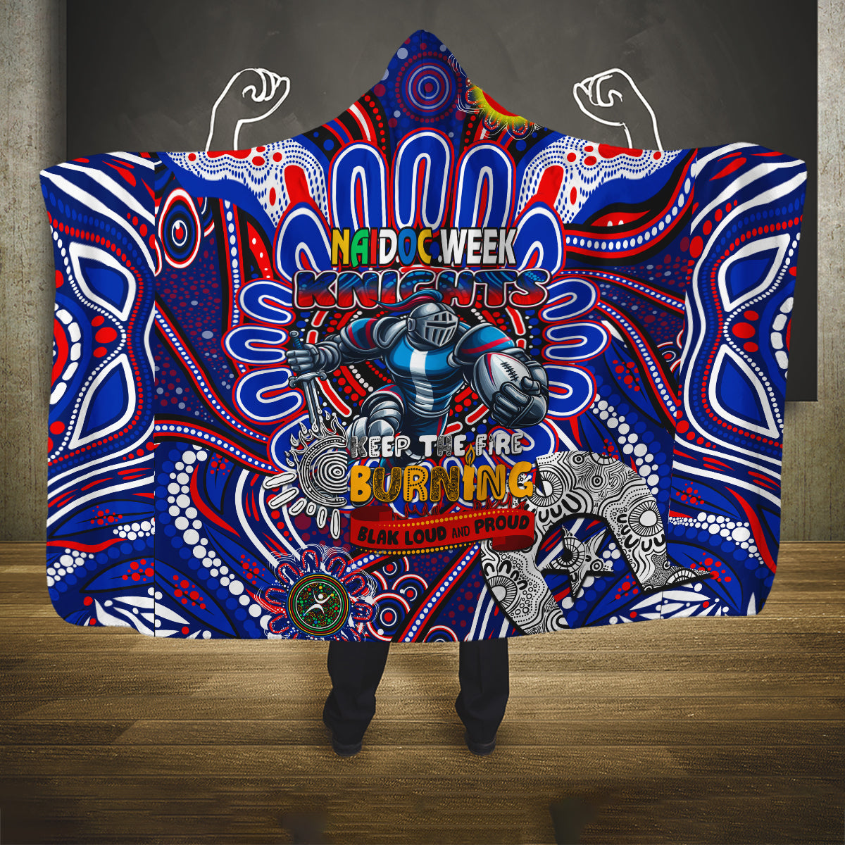 NAIDOC Week 2024 Knights Hooded Blanket Mascot Rugby