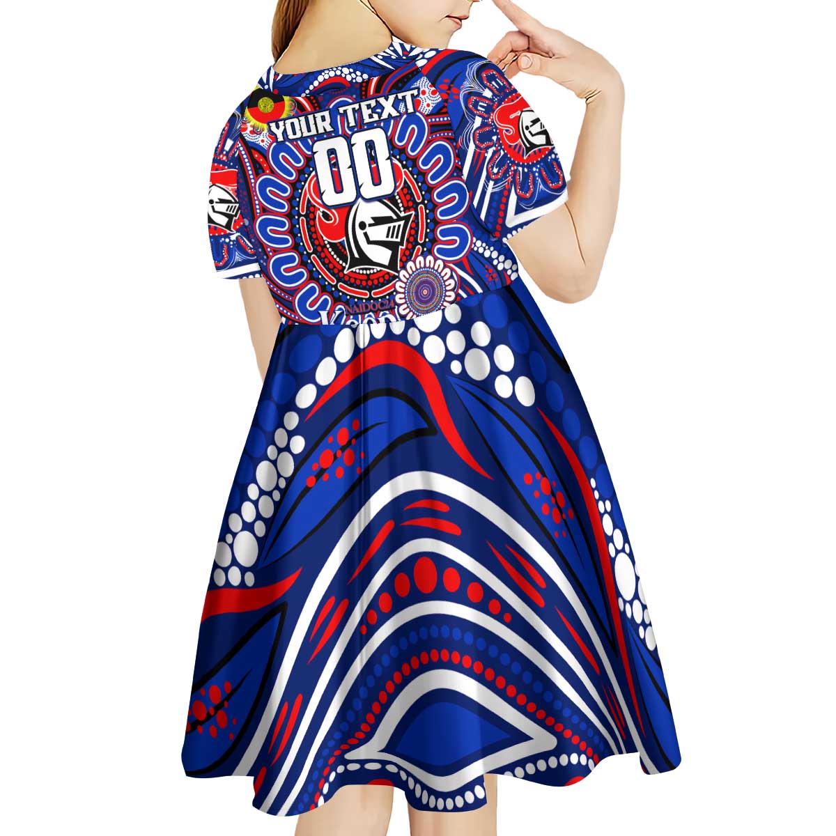 Custom NAIDOC Week 2024 Knights Kid Short Sleeve Dress Mascot Rugby DT02