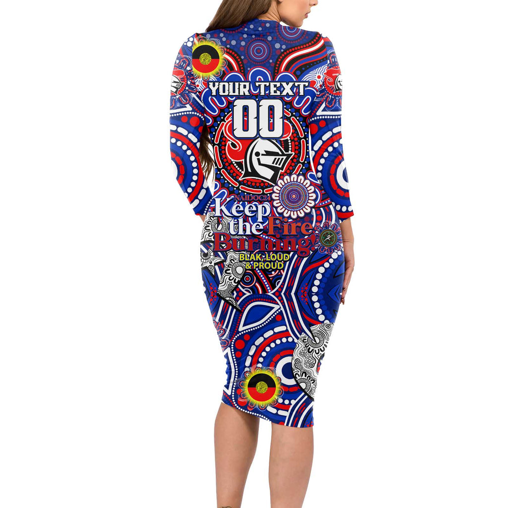 Custom NAIDOC Week 2024 Knights Long Sleeve Bodycon Dress Mascot Rugby DT02