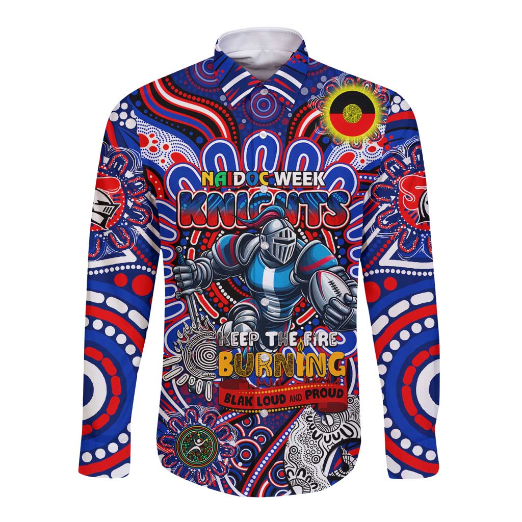 Custom NAIDOC Week 2024 Knights Long Sleeve Button Shirt Mascot Rugby DT02