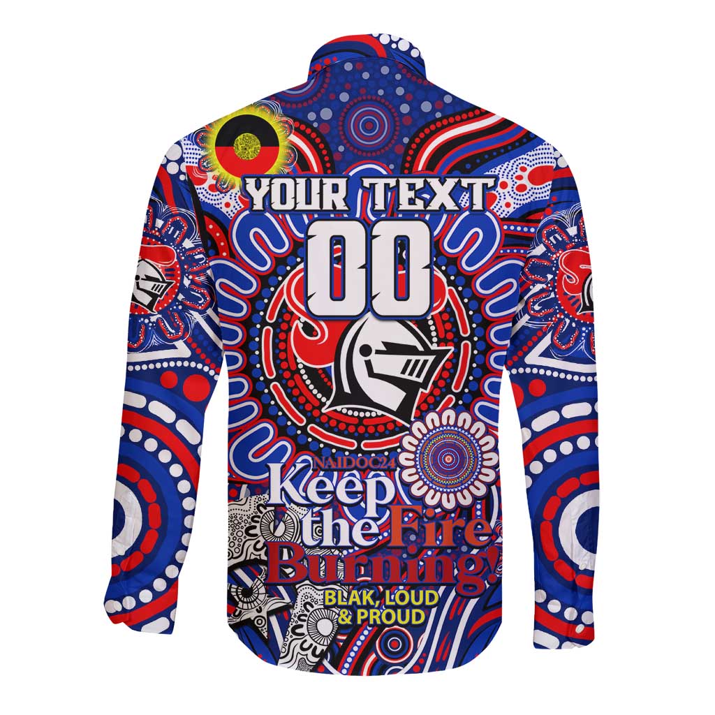 Custom NAIDOC Week 2024 Knights Long Sleeve Button Shirt Mascot Rugby DT02