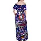 Custom NAIDOC Week 2024 Knights Off Shoulder Maxi Dress Mascot Rugby DT02