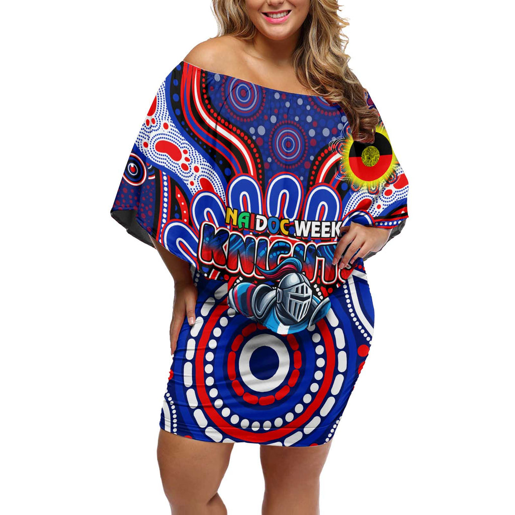 Custom NAIDOC Week 2024 Knights Off Shoulder Short Dress Mascot Rugby DT02