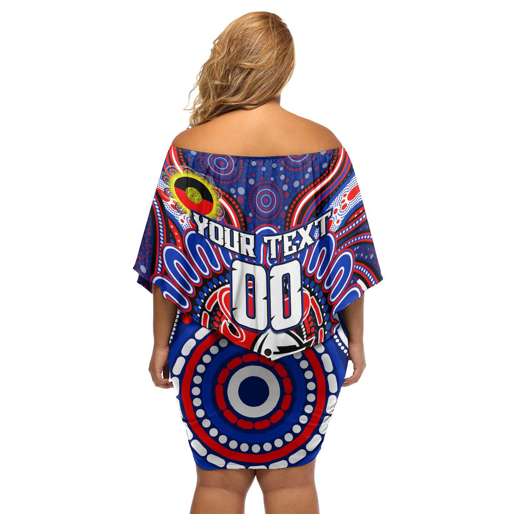 Custom NAIDOC Week 2024 Knights Off Shoulder Short Dress Mascot Rugby DT02