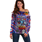 Custom NAIDOC Week 2024 Knights Off Shoulder Sweater Mascot Rugby DT02