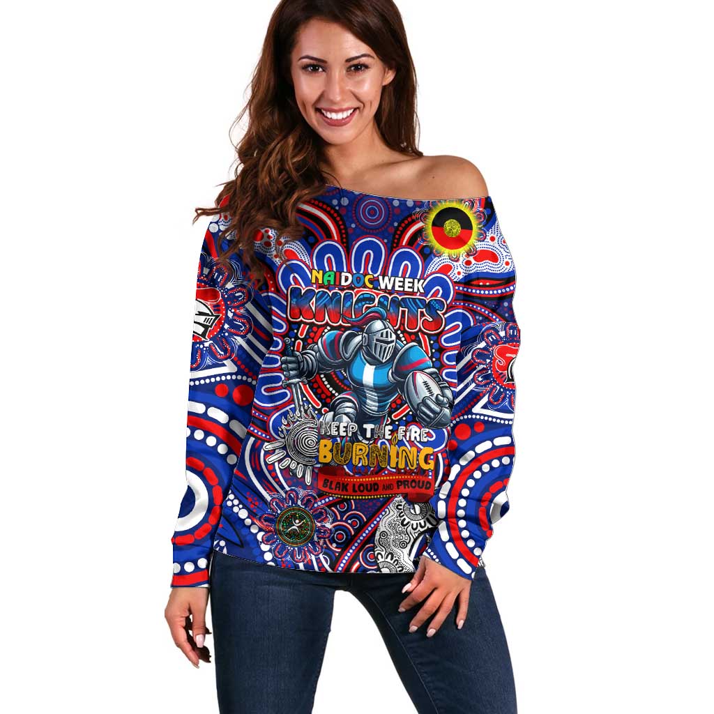 Custom NAIDOC Week 2024 Knights Off Shoulder Sweater Mascot Rugby DT02