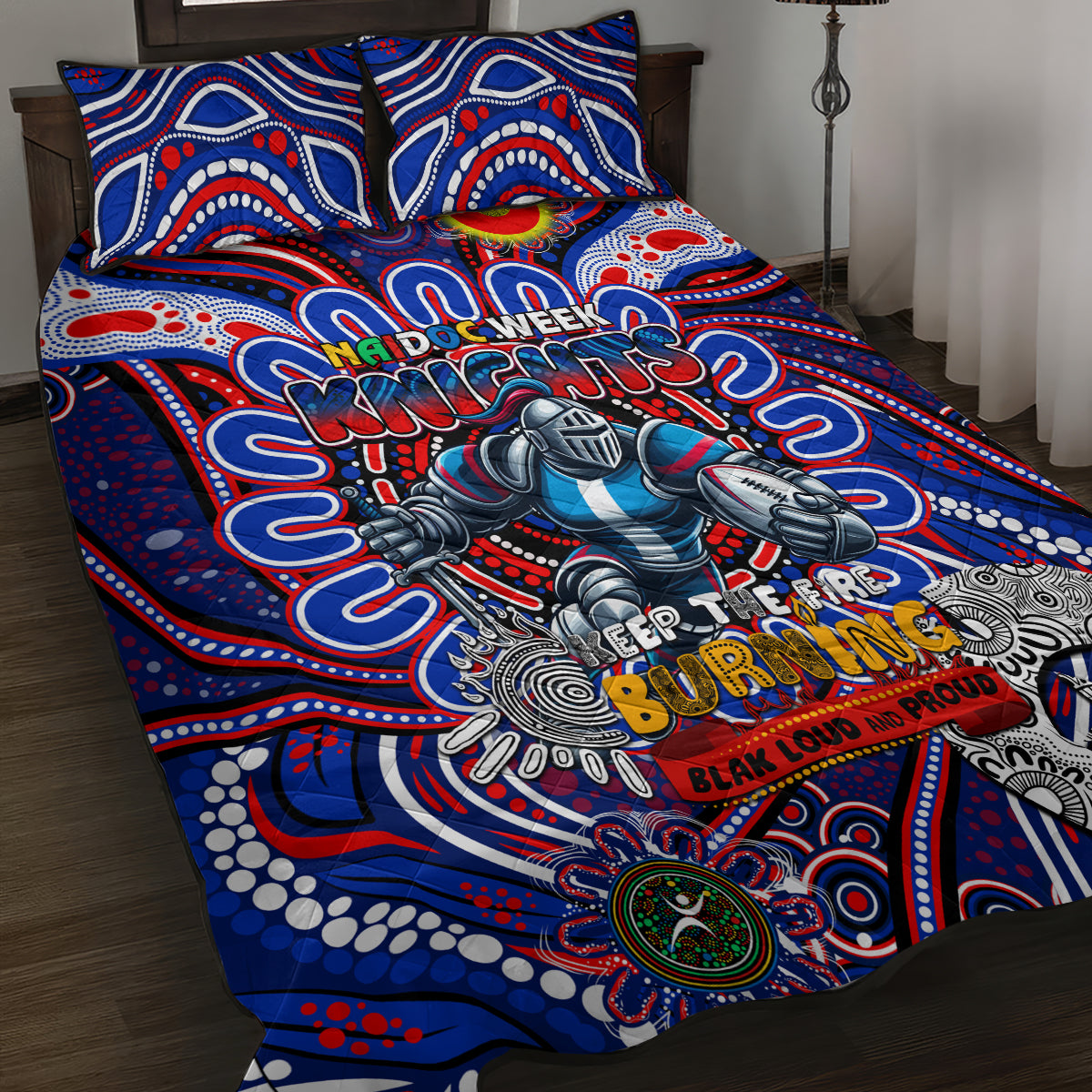 NAIDOC Week 2024 Knights Quilt Bed Set Mascot Rugby