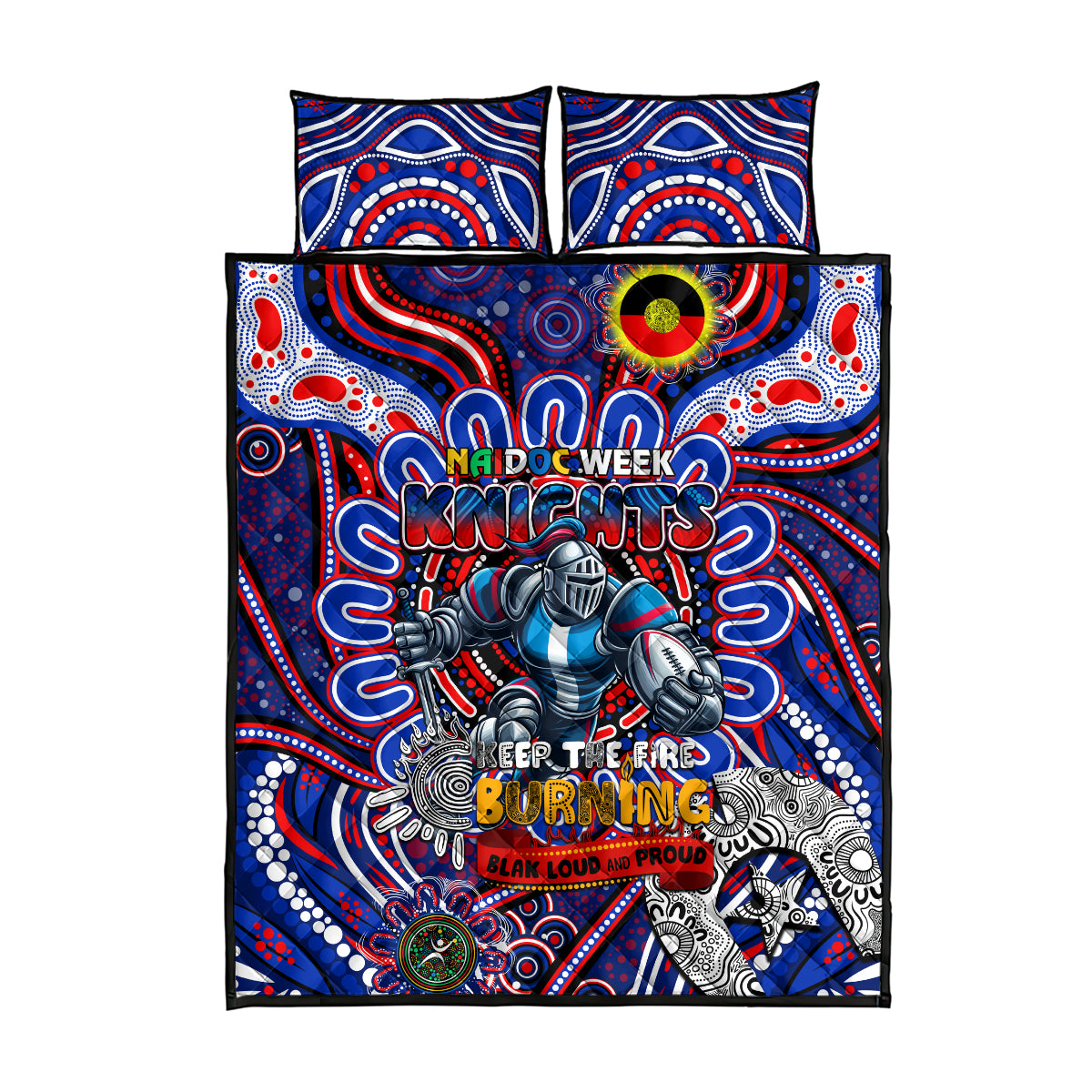 NAIDOC Week 2024 Knights Quilt Bed Set Mascot Rugby