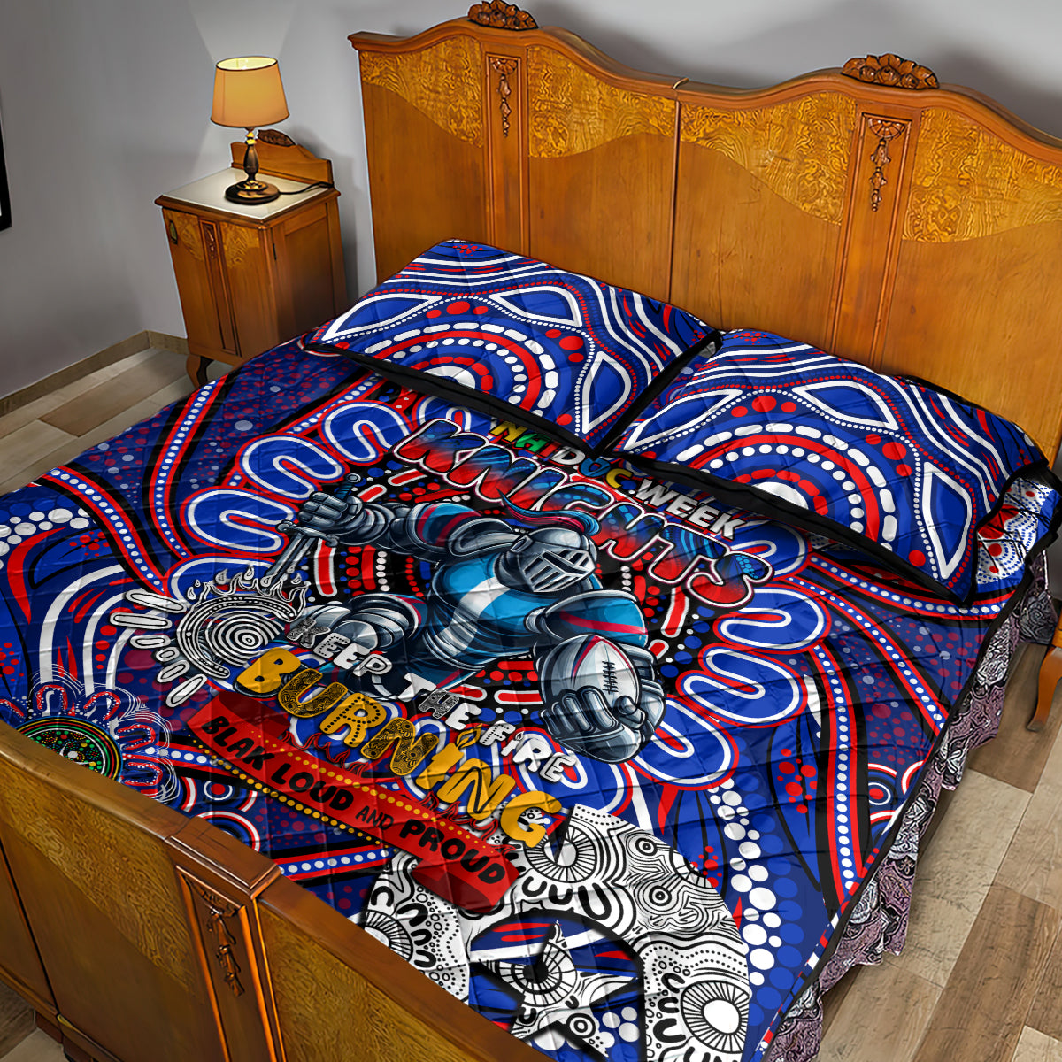 NAIDOC Week 2024 Knights Quilt Bed Set Mascot Rugby
