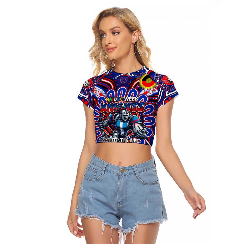 Custom NAIDOC Week 2024 Knights Raglan Cropped T Shirt Mascot Rugby